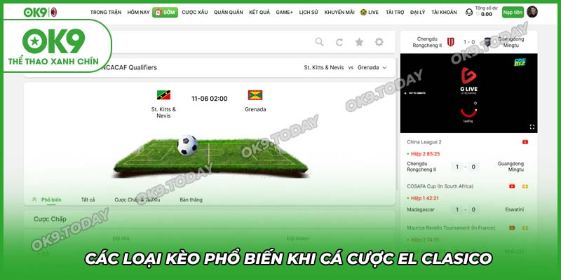 El Clasico – Siêu Kinh Điển Được Mong Chờ Nhất Thế Giới 20 Các loại kèo phổ biến tại OK9 trong những trận cầu siêu kinh điển
